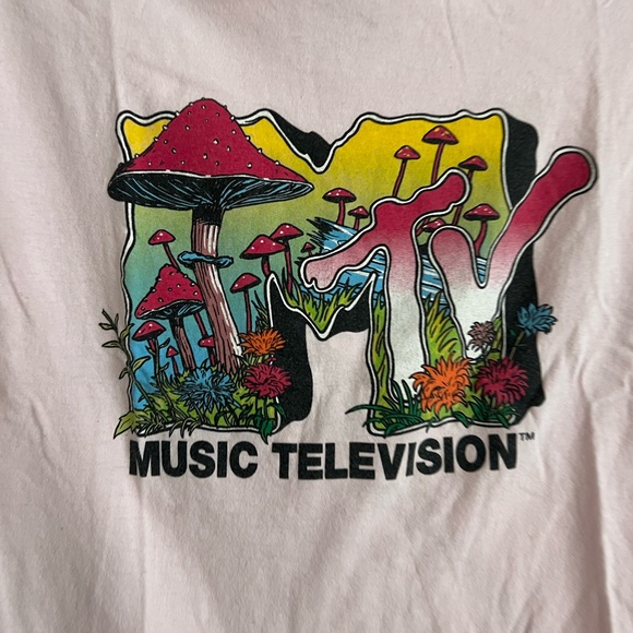 Pink Mushroom MTV Crop Top - Picture 2 of 3